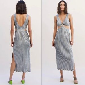 Suboo Ana Sleeveless Cut Out Maxi Dress - Silver